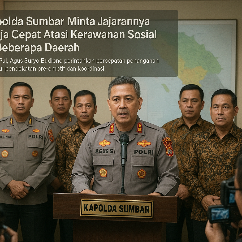 Kapolda Sumbar Minta Jajarannya Kerja Cepat Atasi Kerawanan Sosial di Beberapa Daerah