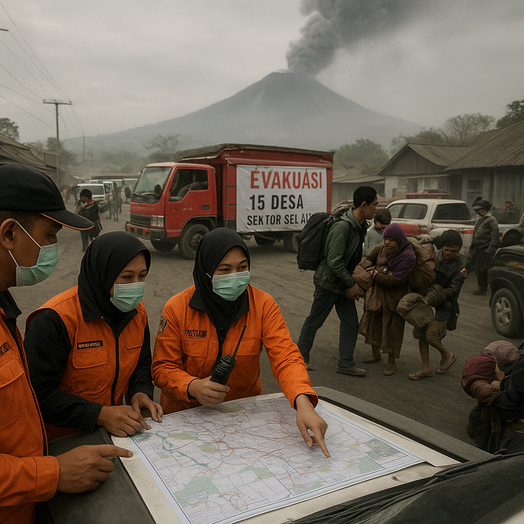 Gunung Semeru Status Waspada, Pemkab Lumangan Siapkan Evakuasi 15 Desa di Sektor Selatan