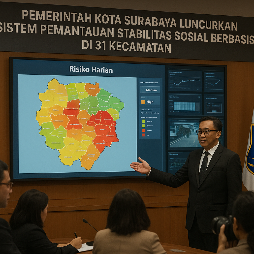 Pemerintah Kota Surabaya Luncurkan Sistem Pemantauan Stabilitas Sosial Berbasis AI di 31 Kecamatan