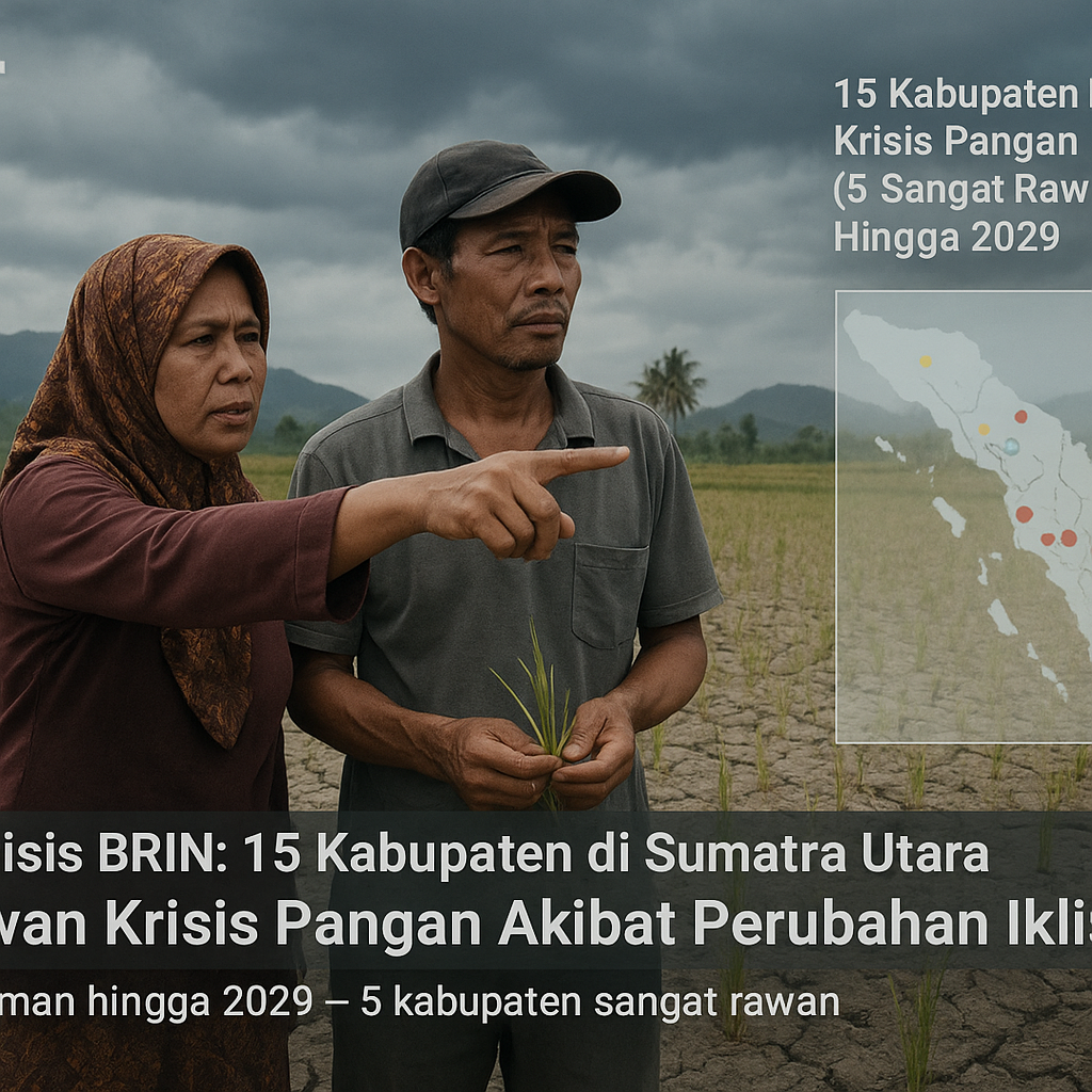 Analisis BRIN: 15 Kabupaten di Sumatra Utara Rawan Krisis Pangan Akibat Perubahan Iklim