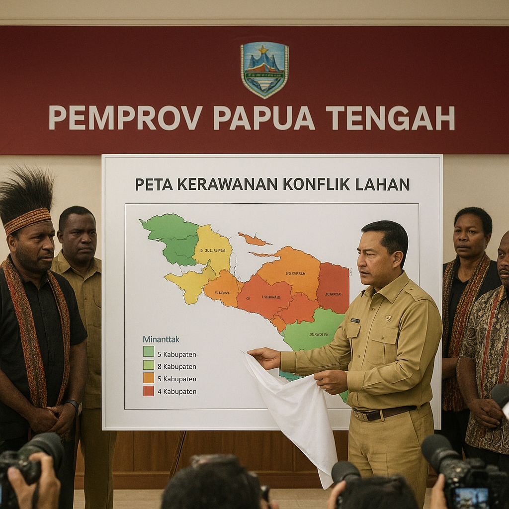 Pemprov Papua Tengah Luncurkan Peta Kerawanan Konflik Lahan untuk 8 Kabupaten
