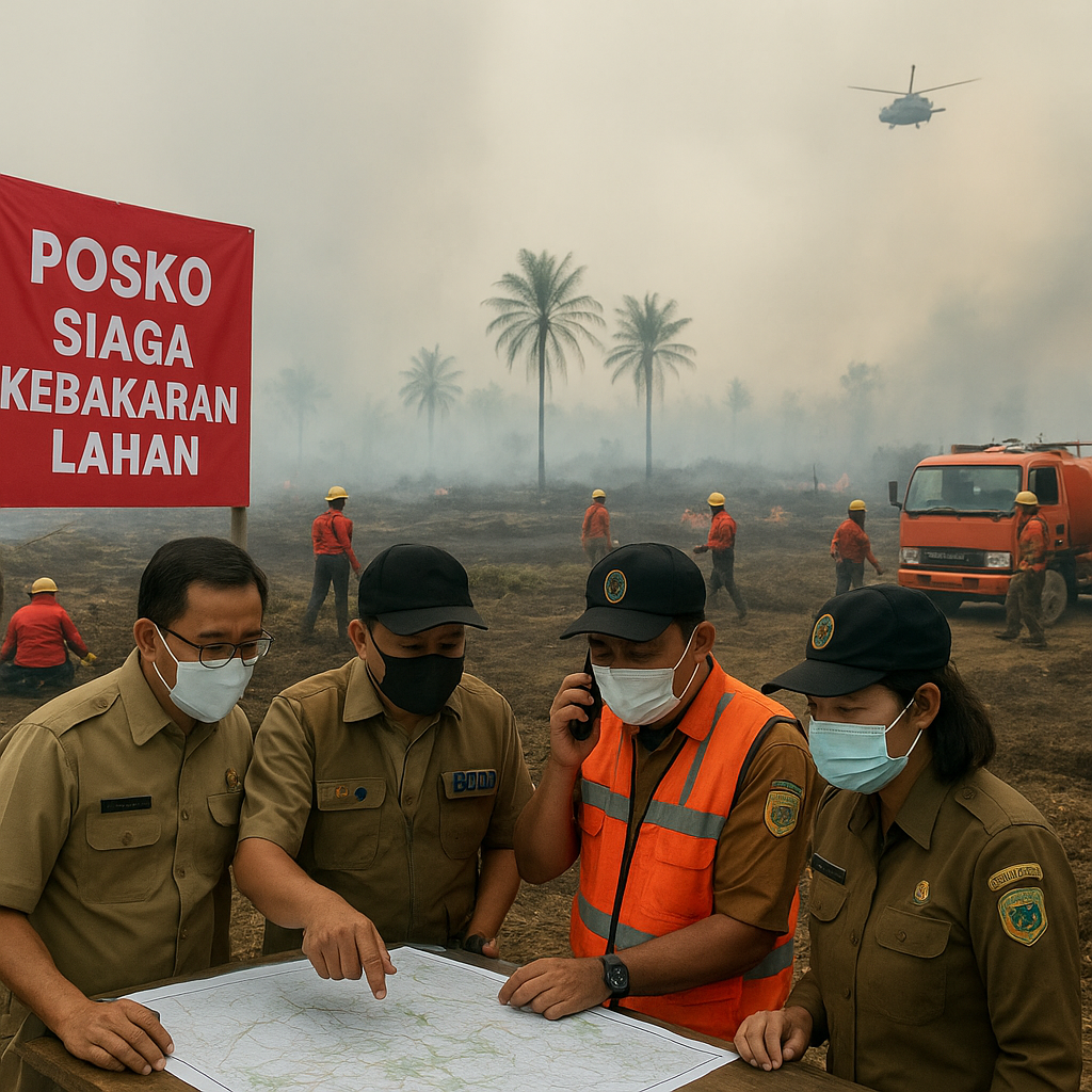 Kawasan Perbatasan RI-Malaysia di Kalimantan Barat Siaga Hadapi Kebakaran Lahan