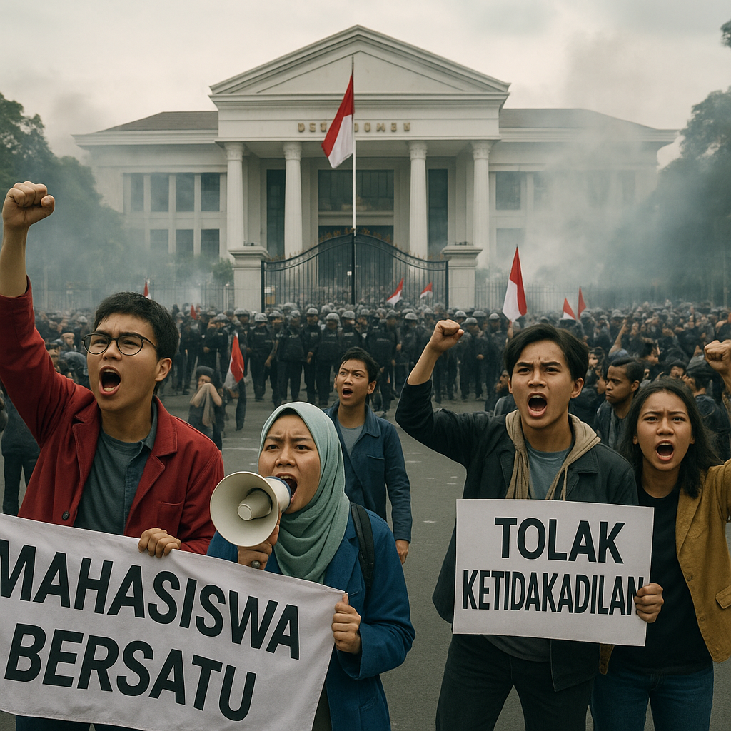 Gelombang Aksi Mahasiswa di Semarang Berlanjut, Massa Geruduk Kantor Gubernur dan DPRD Jawa Tengah