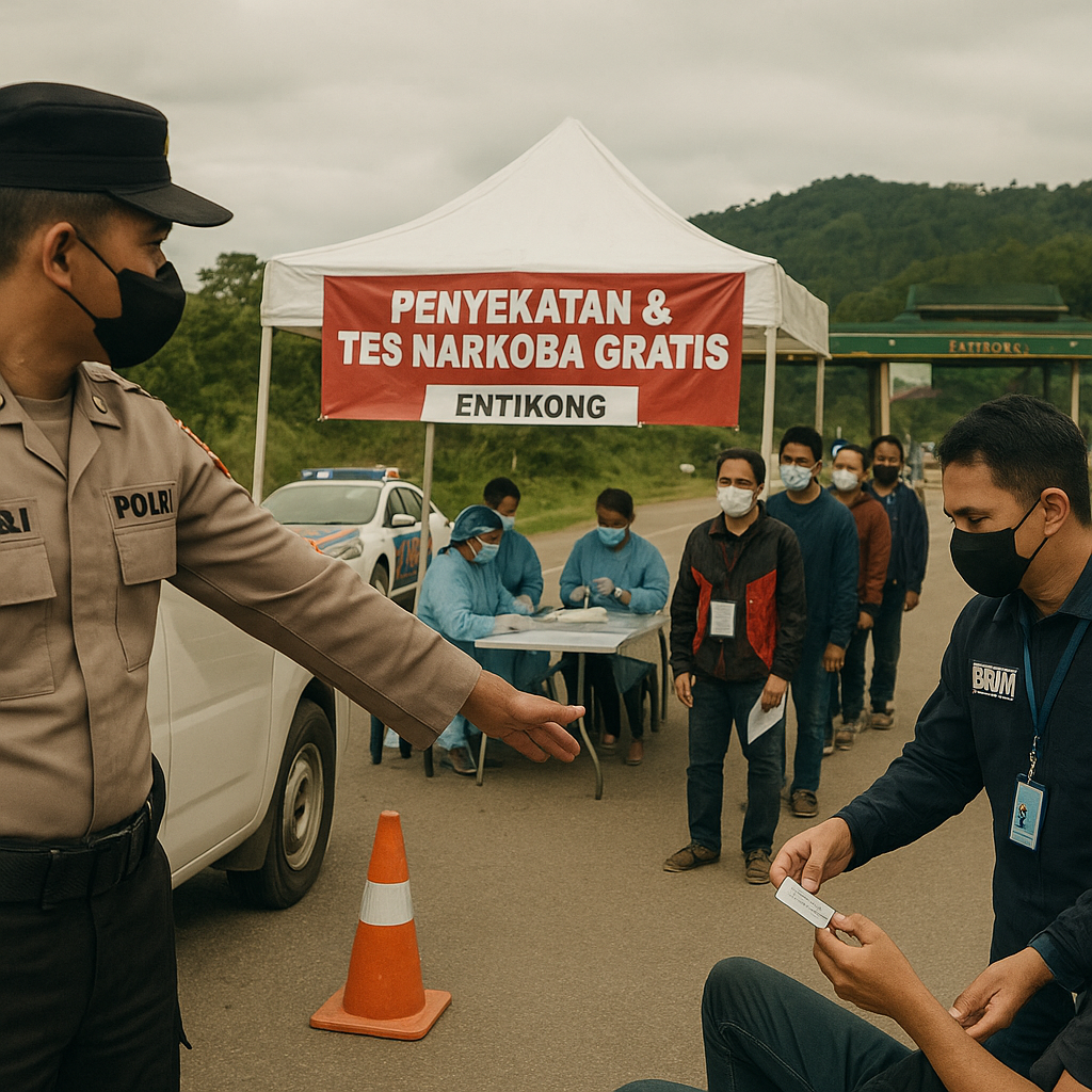 Penyekatan dan Tes Narkoba Gratis Digalakkan di Perbatasan Entikong Kalimantan Barat
