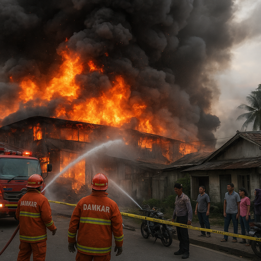 Pabrik Mainan di Medan Johor Terbakar, Belasan Rumah Warga Terdampak