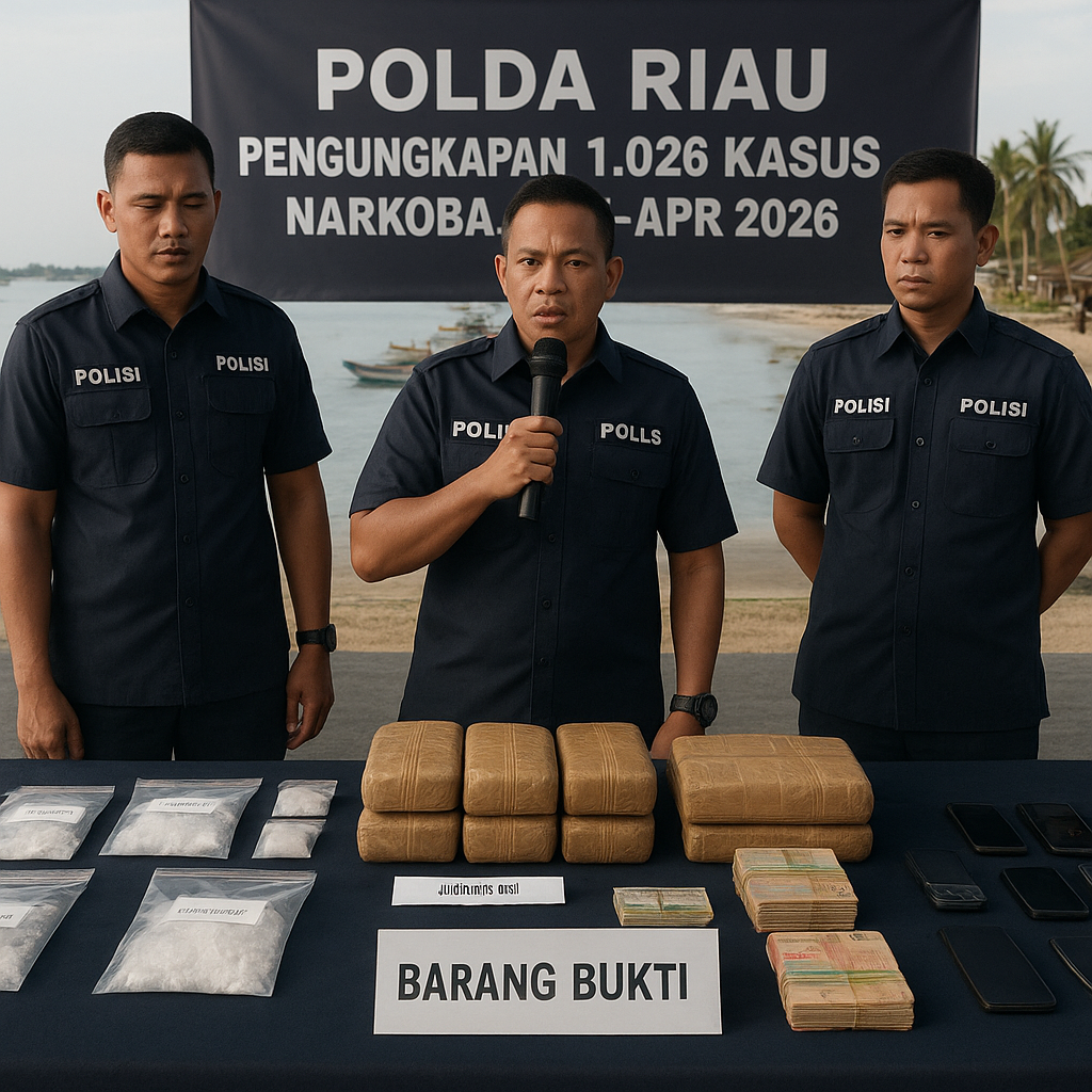 1.026 Kasus Narkoba Terungkap di Riau, Situasi Panipahan Berangsur Reda