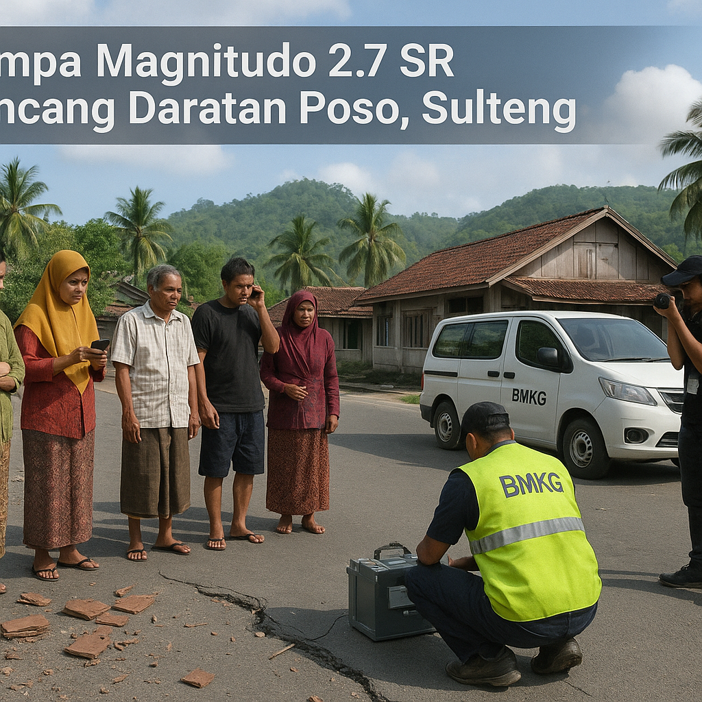 Gempa Magnitudo 2.7 SR Guncang Daratan Poso, Sulteng