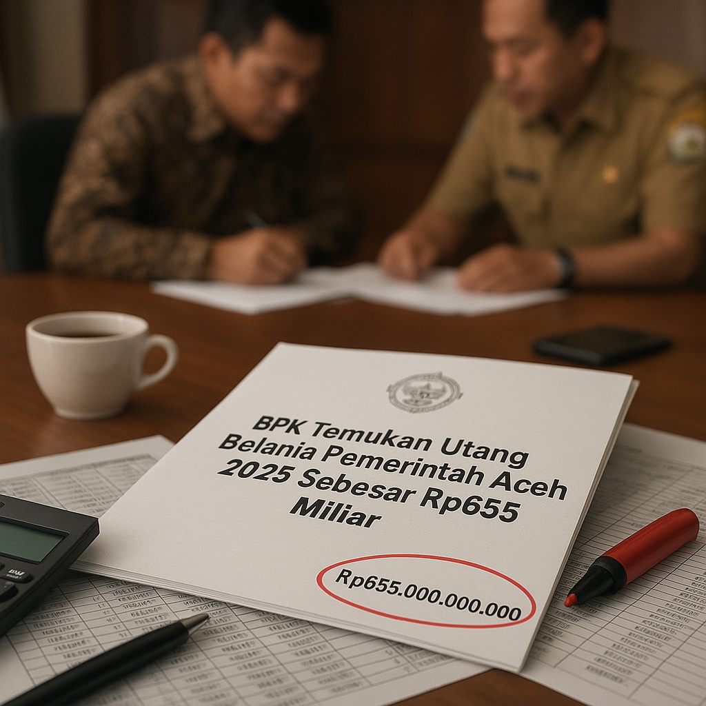BPK Temukan Utang Belanja Pemerintah Aceh 2025 Sebesar Rp655 Miliar