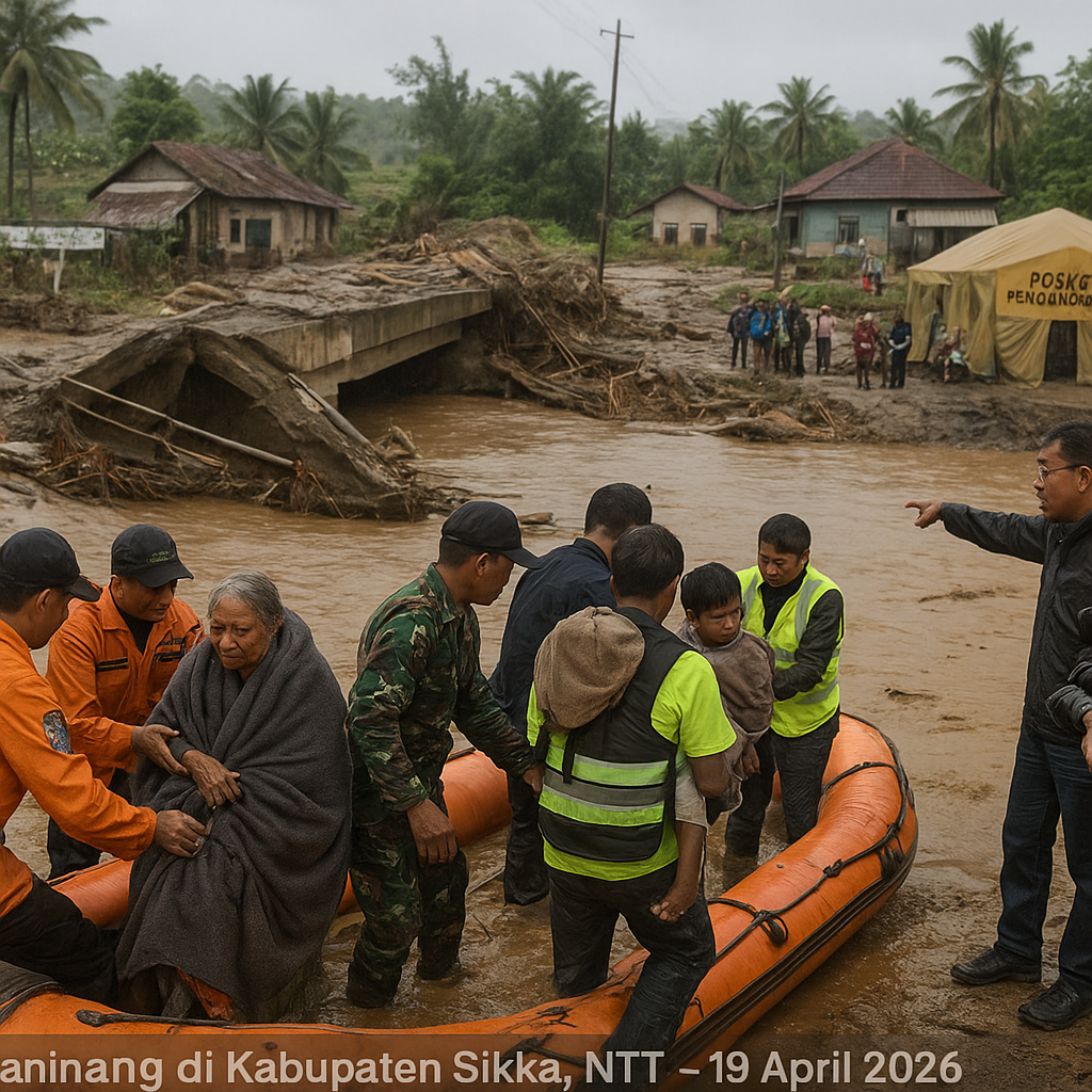 Banjir Bandang di Kabupaten Sikka, NTT, Akibatkan Evakuasi Warga dan Kerusakan 15 Jembatan