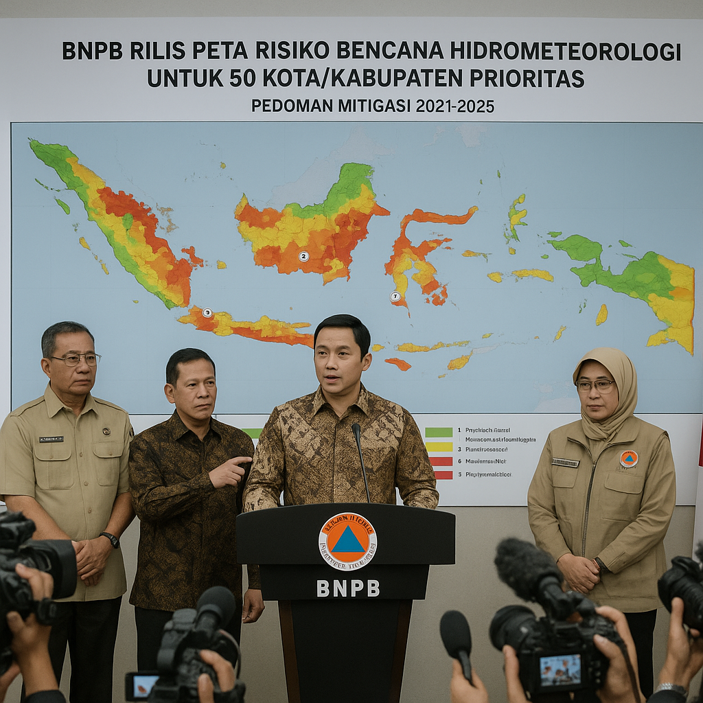 BNPB Rilis Peta Risiko Bencana Hidrometeorologi untuk 50 Kota/Kabupaten Prioritas