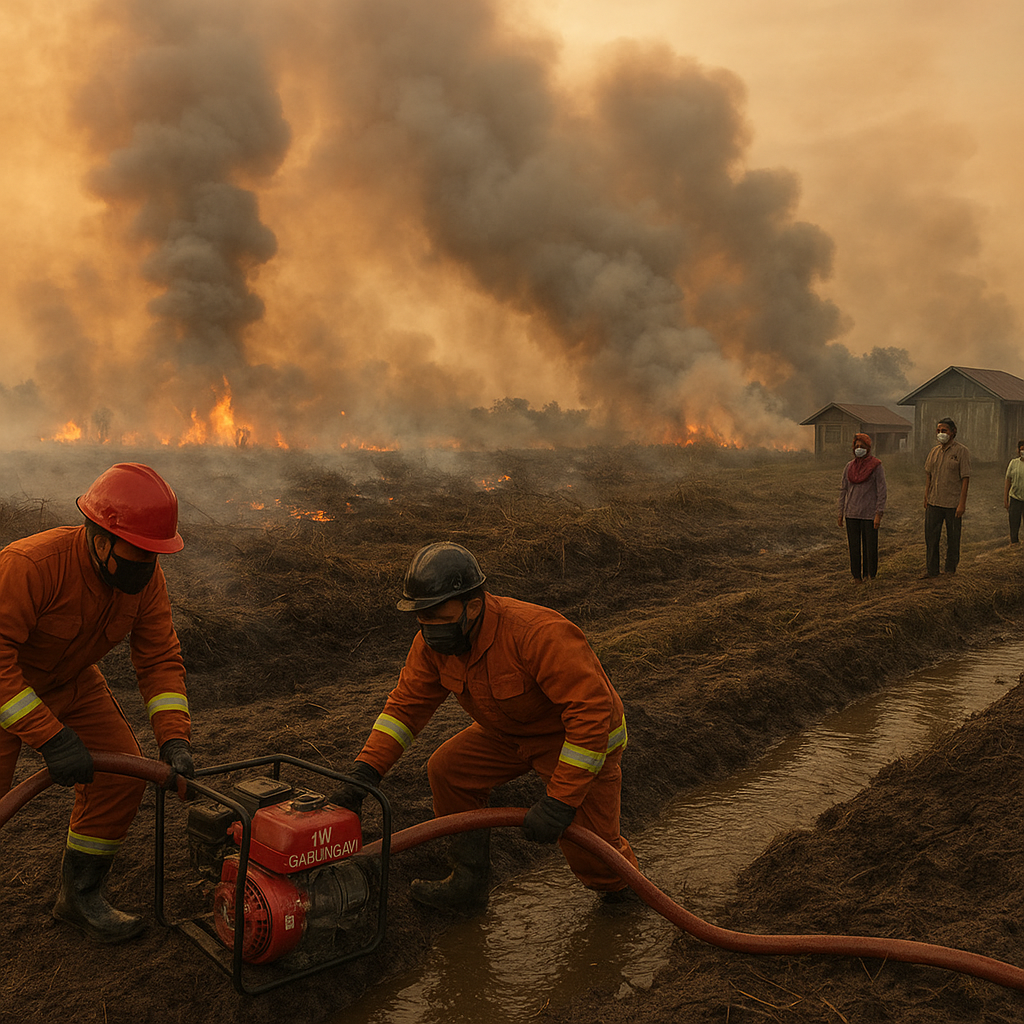 Kebakaran Lahan Gambut di Riau Meluas, Tiga Desa Terdampak