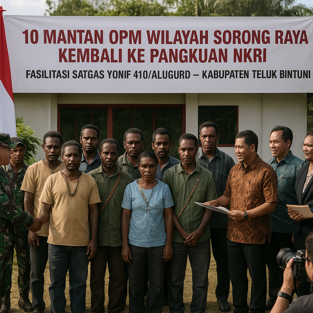 10 Mantan OPM Wilayah Sorong Raya Kembali ke Pangkuan NKRI