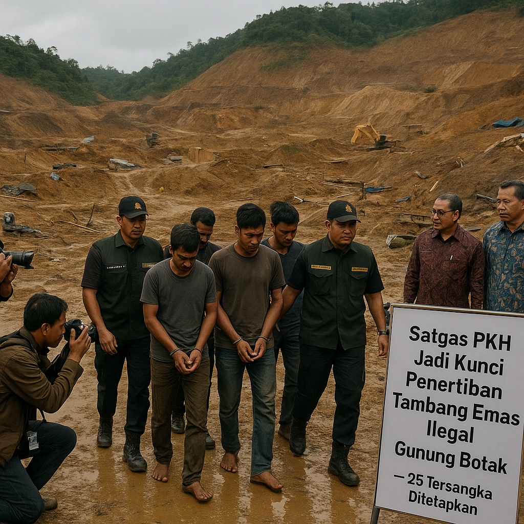Satgas PKH Jadi Kunci Penertiban Tambang Emas Ilegal Gunung Botak, 25 Tersangka Ditetapkan