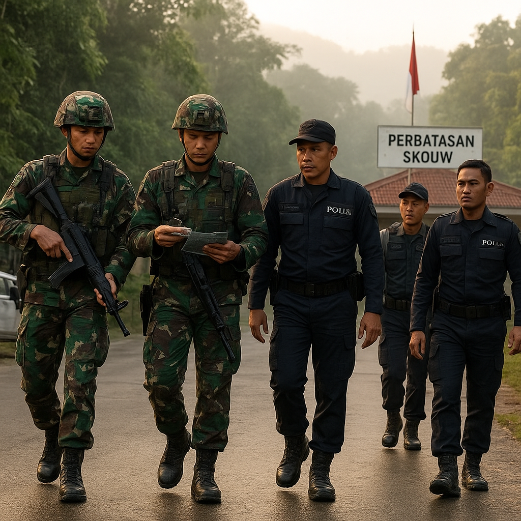 Amankan Perbatasan, Satgas Pamtas RI-PNG Yonif 126 Gelar Patroli Terpadu di Skouw