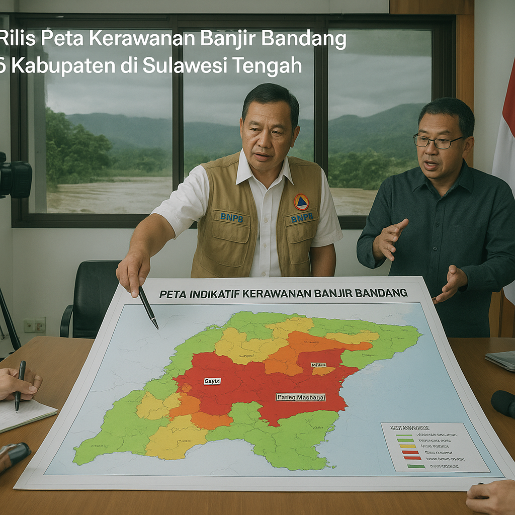BNPB Rilis Peta Kerawanan Banjir Bandang untuk 15 Kabupaten di Sulawesi Tengah