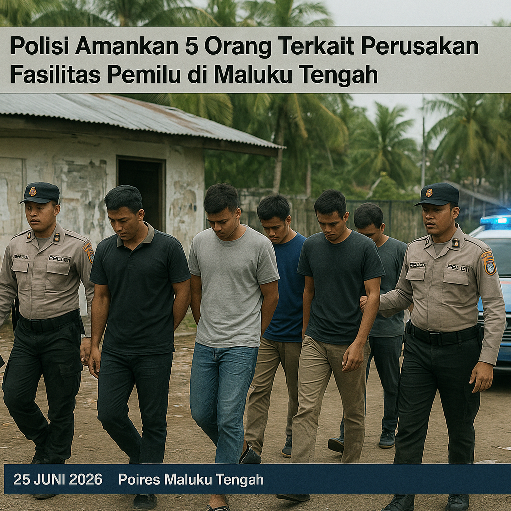 Polisi Amankan 5 Orang Terkait Perusakan Fasilitas Pemilu di Maluku Tengah