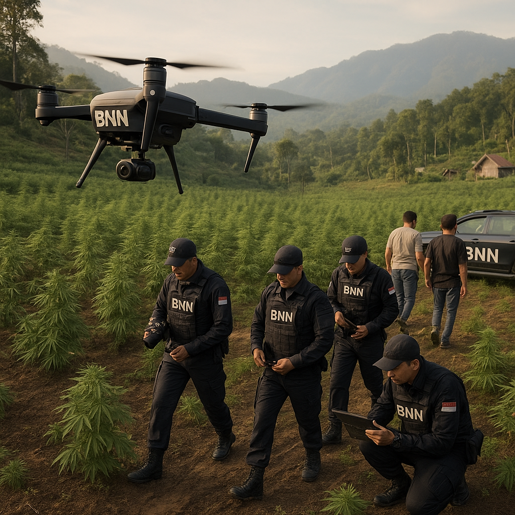 Gunakan Drone, BNN Ungkap Perkebunan Ganja 2 Hektar di Aceh Tengah