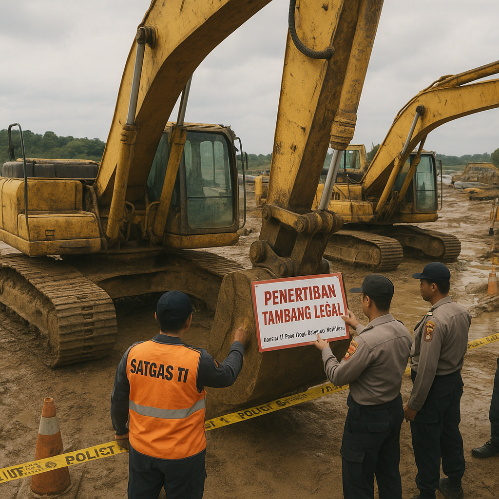 Penertiban Tambang Ilegal di Bangka Belitung: 12 Lokasi Ditutup, 45 Excavator Diamankan