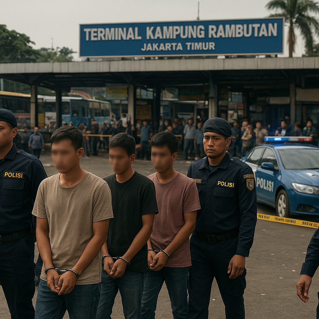 Polisi Amankan 5 Orang Terkait Pengeroyokan di Terminal Kampung Rambutan