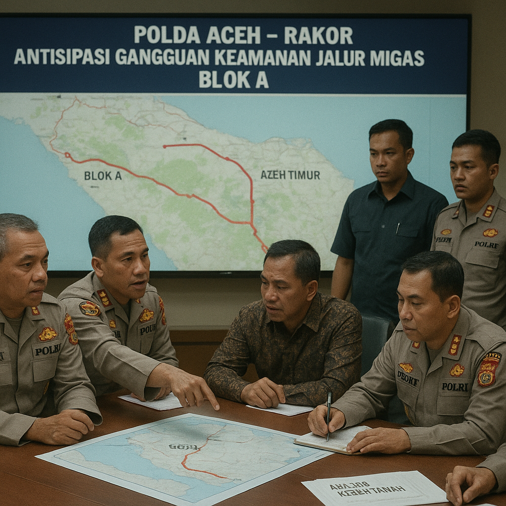 Polda Aceh Gelar Rakor Antisipasi Gangguan Keamanan di Jalur Migas Blok A