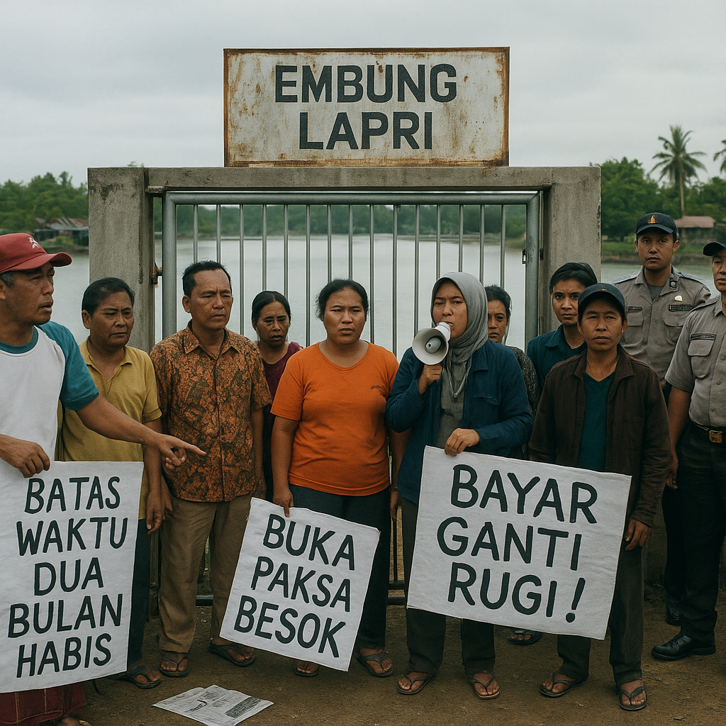 Batas Waktu Dua Bulan Habis, Warga Sebatik Ancam Buka Paksa Pintu Embung Lapri Besok