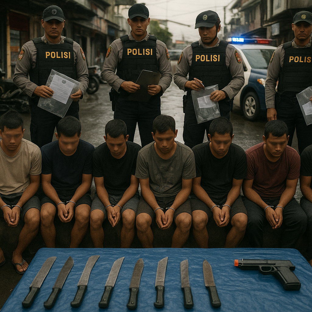 Polisi Tangkap 7 Komplotan Begal di Medan : 25 Kali Beraksi, Selalu Bawa Sajam dan Pistol Mainan