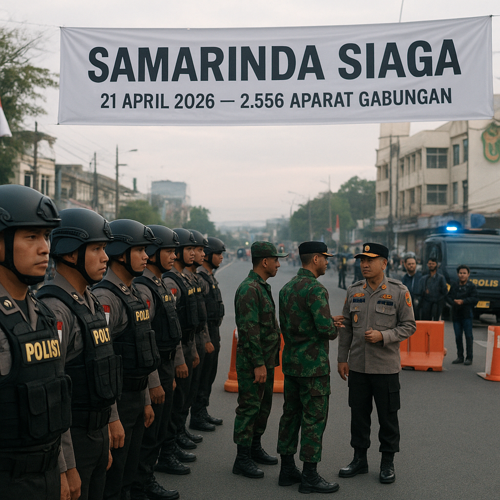 Samarinda Siaga, 2.556 Aparat Gabungan Dikerahkan untuk Jamin Kondusivitas Jelang Aksi