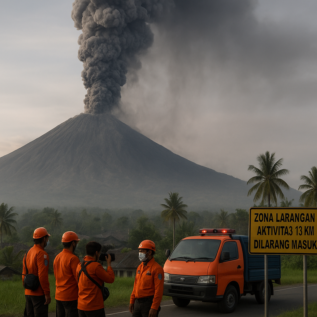 Gunung Semeru Meletus Pagi Ini, Muntahkan Kolom Abu Setinggi 1,1 Km