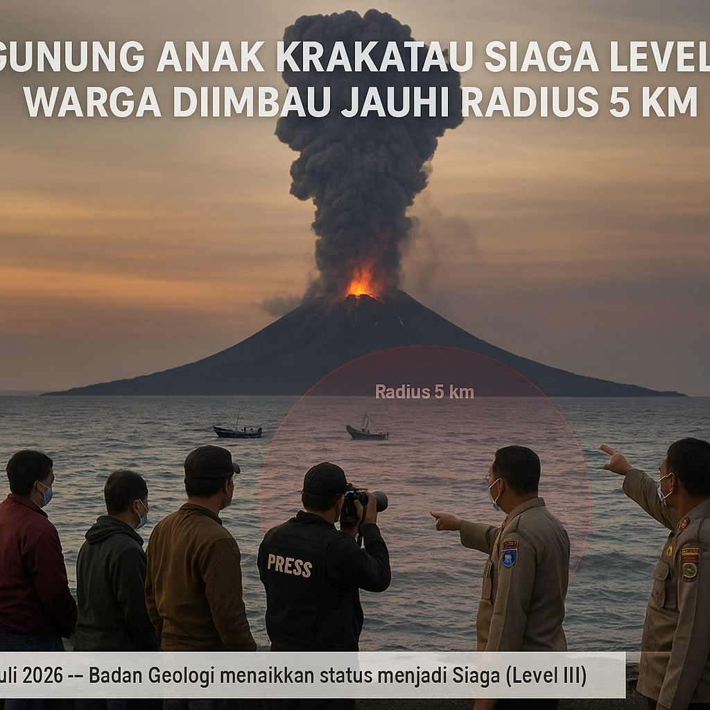 Gunung Anak Krakatau Siaga Level III, Warga Diimbau Jauhi Radius 5 Km