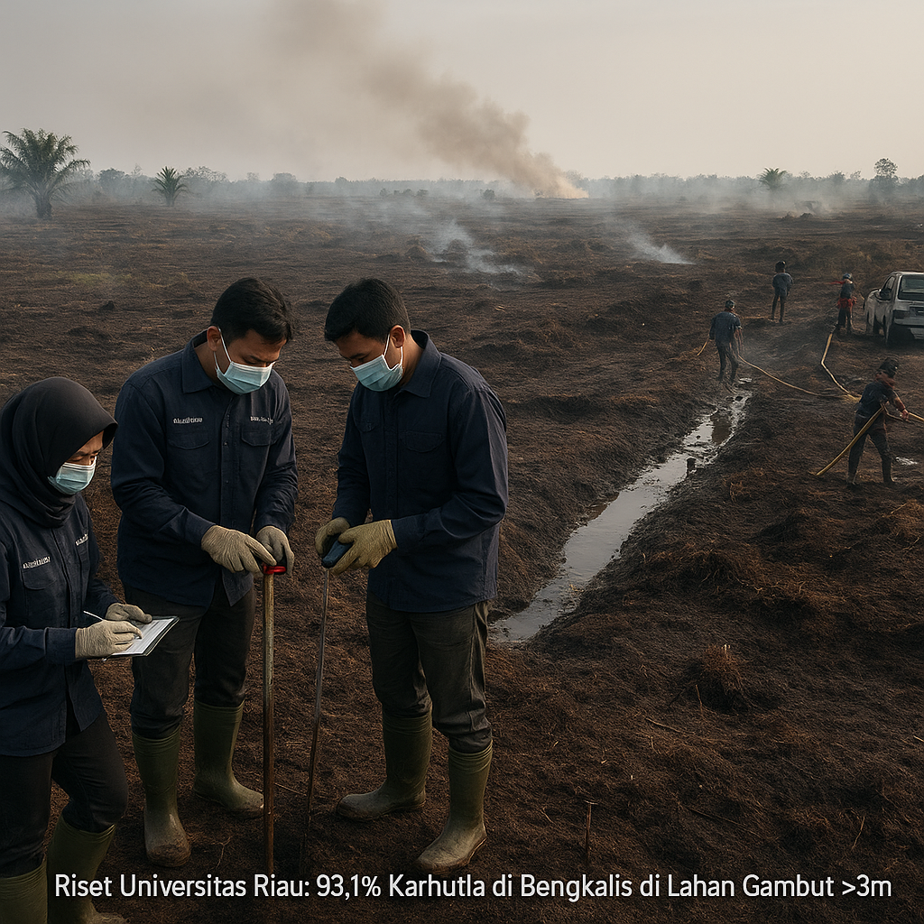 Riset Universitas Riau: 93% Karhutla di Bengkalis Terjadi di Kedalaman Gambut Lebih dari 3 Meter