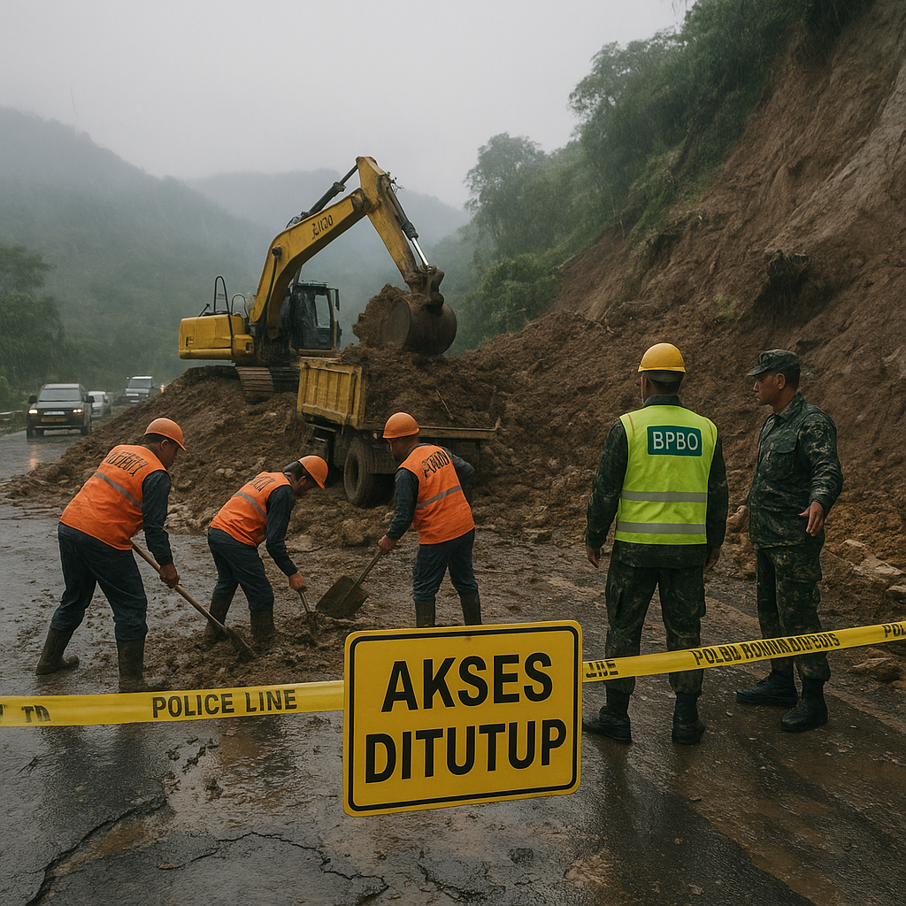 Kawasan Puncak Ditutup Sementara Akibat Longsor dan Kerusakan Jalan