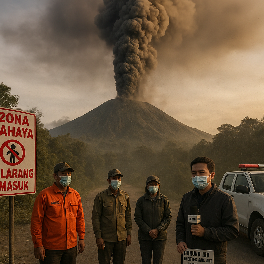 Gunung Ibu Meletus Pagi Ini, Kolom Abu Capai 400 Meter dari Puncak