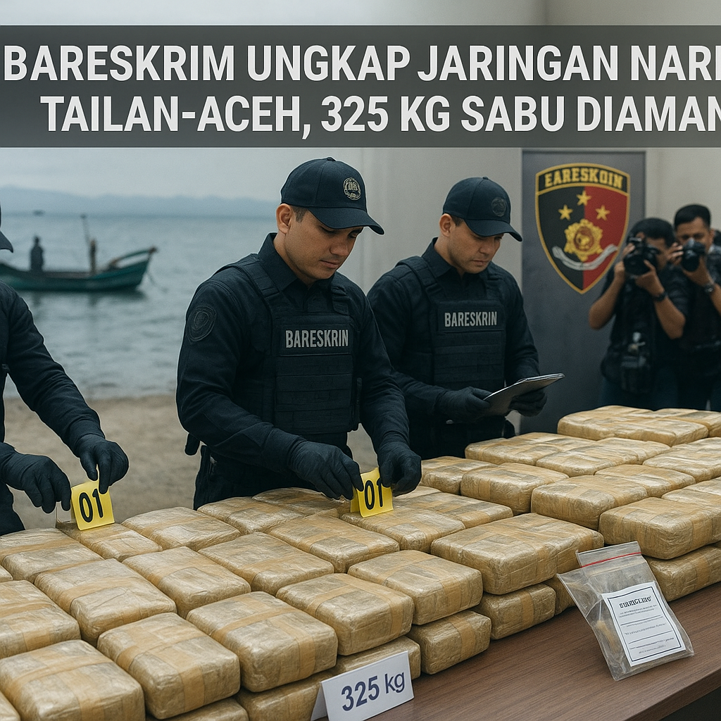 Bareskrim Ungkap Jaringan Narkoba Tailan-Aceh, 325 Kg Sabu Diamankan