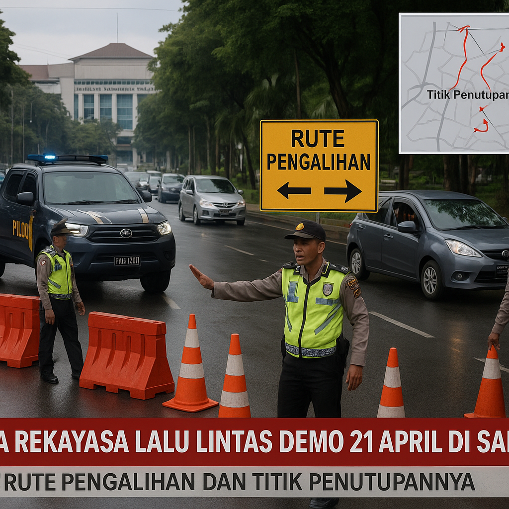 Skema Rekayasa Lalu Lintas Demo 21 April di Samarinda, Ini Rute Pengalihan dan Titik Penutupannya