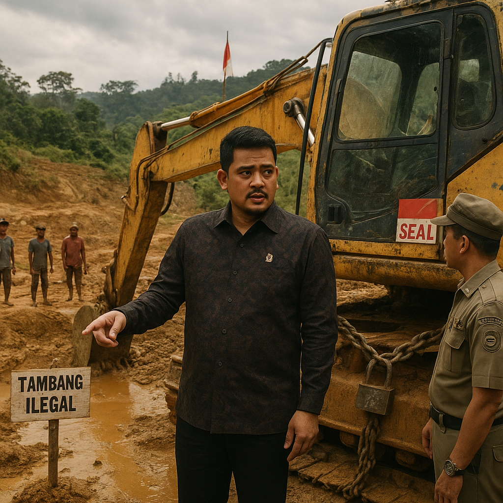 Tambang Ilegal Marak di Sumut, Bobby Minta Alat Berat Dihancurkan di Tempat
