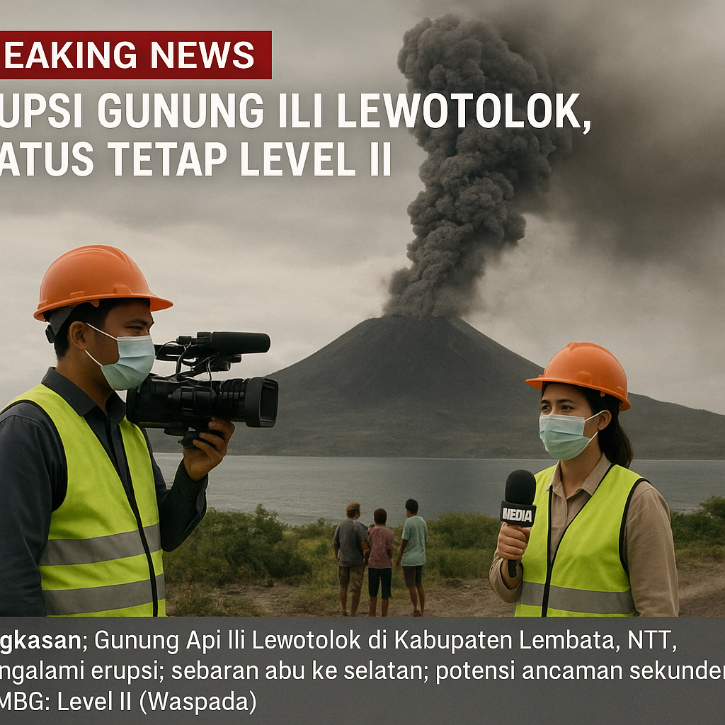 BREAKING NEWS: Erupsi Gunung Ili Lewotolok, Status Tetap Level II