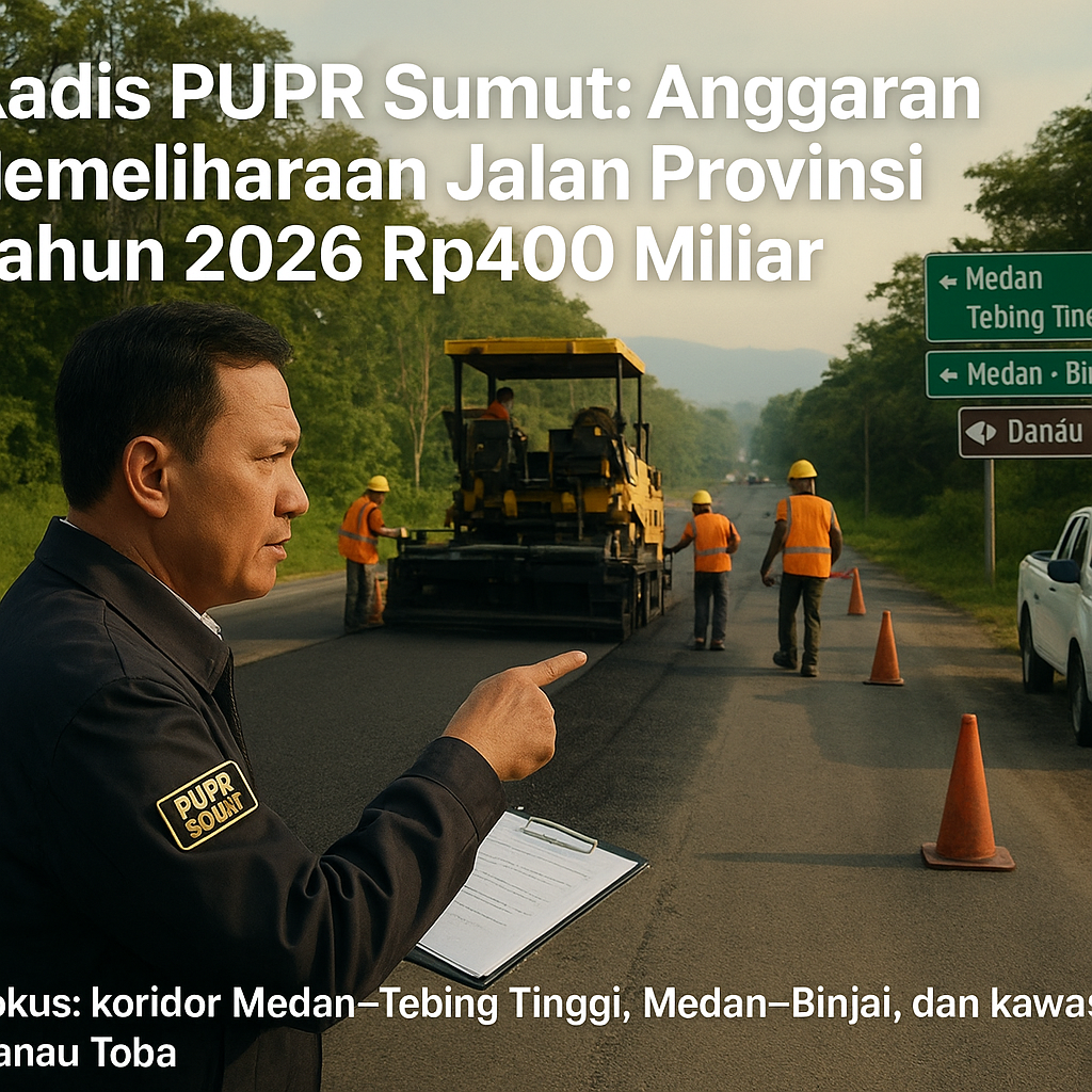 Kadis PUPR Sumut: Anggaran Pemeliharaan Jalan Propinsi Tahun 2026 Rp400 Miliar