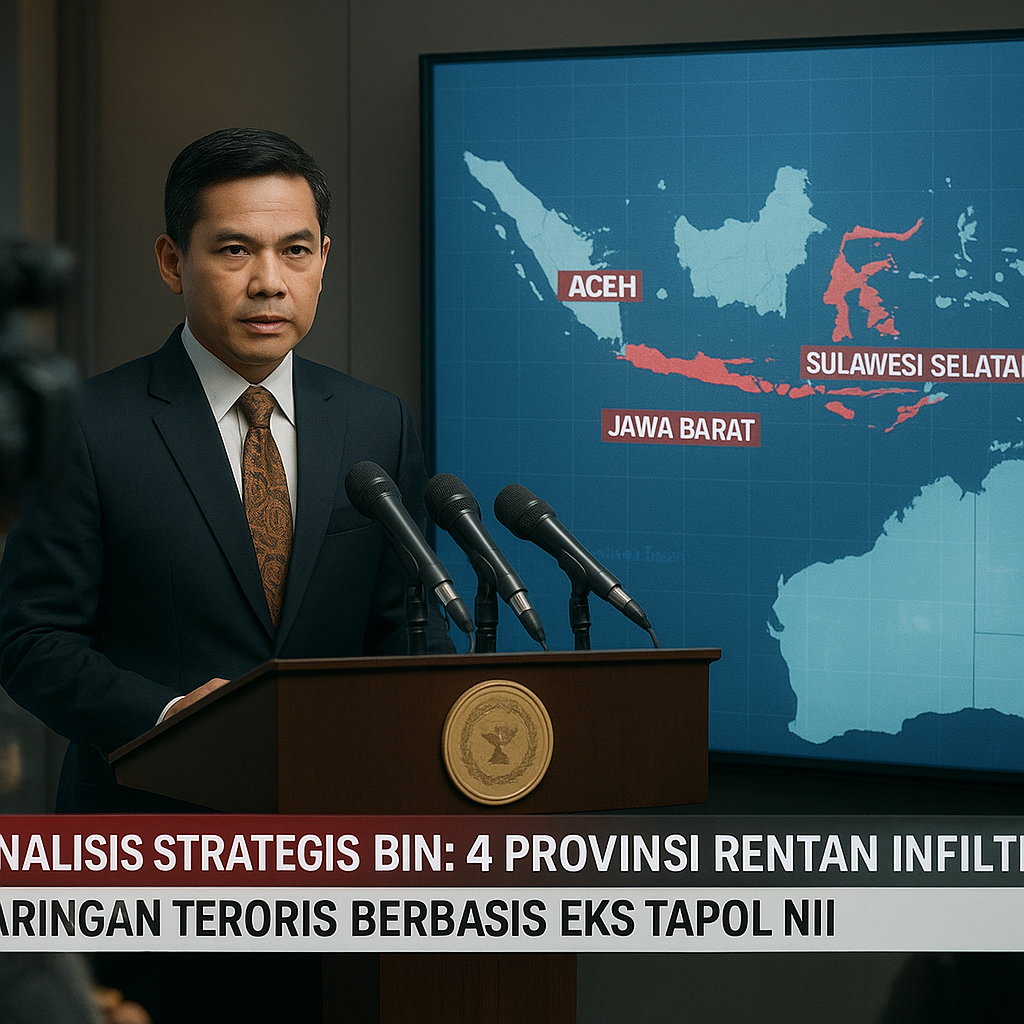 Analisis Strategis BIN: 4 Provinsi Rentan Infiltrasi Jaringan Teroris Berbasis Eks Tapol NII