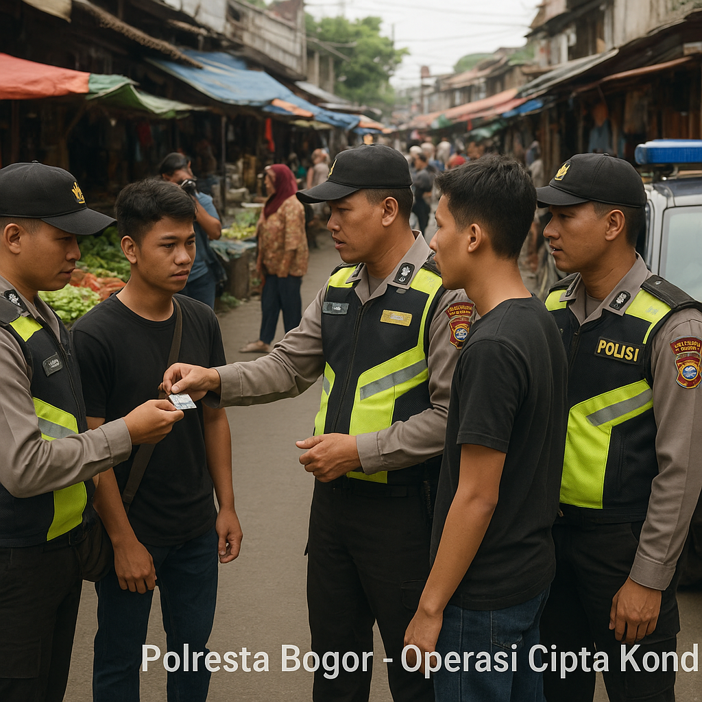 Polresta Bogor Gelar Operasi Cipta Kondisi di Pasar-Pasar Rawan Tawuran Antar Geng