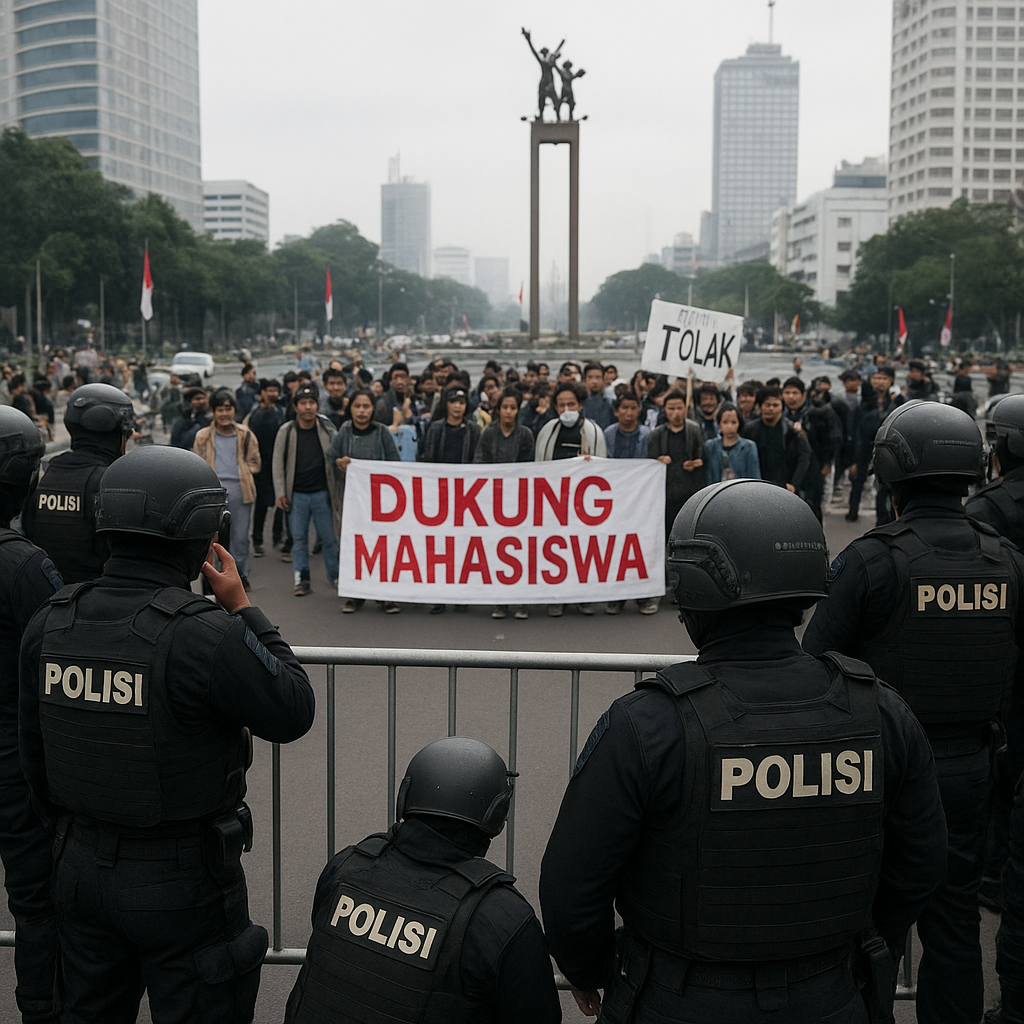 4.132 Personel Polisi Amankan Demo Mahasiswa di Jakpus, Blokade Massa ke Bundaran HI