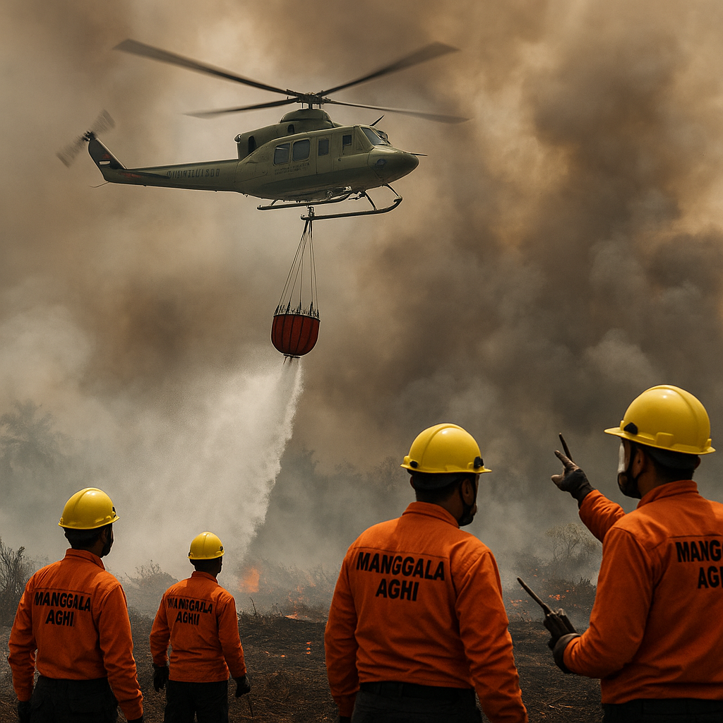 Kebakaran Hutan di Riau Meluas, Manggala Agni Terjunkan Helikopter Waterbombing