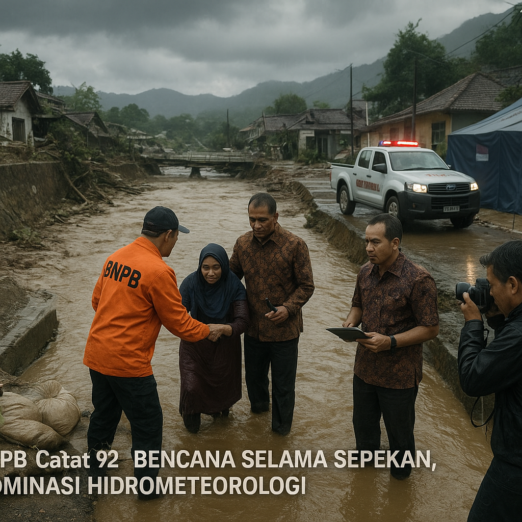 BNPB Catat 92 Bencana Terjadi Selama Sepekan, Dominasi Hidrometeorologi