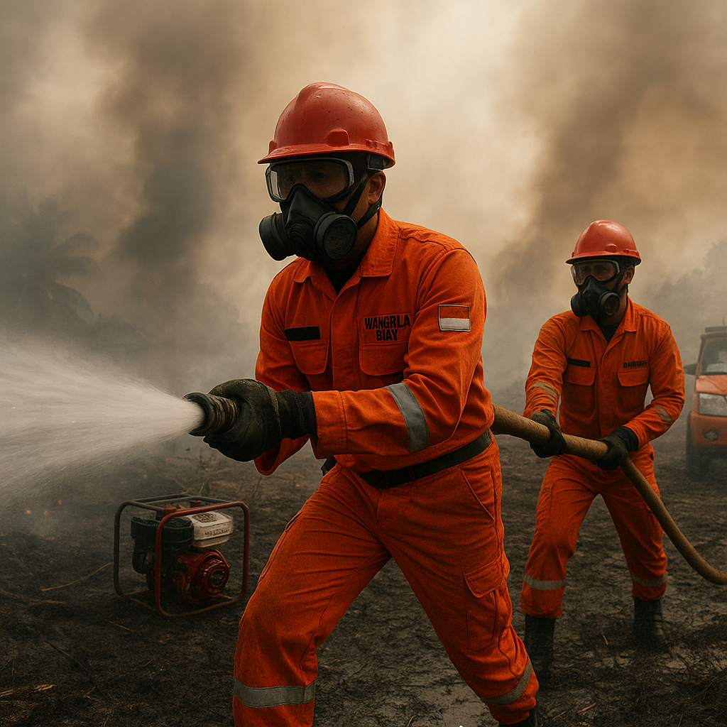 Dikepung asap tebal, Manggala Agni berjibaku padamkan karhutla 15 hektare di Pematang Pudu Bengkalis
