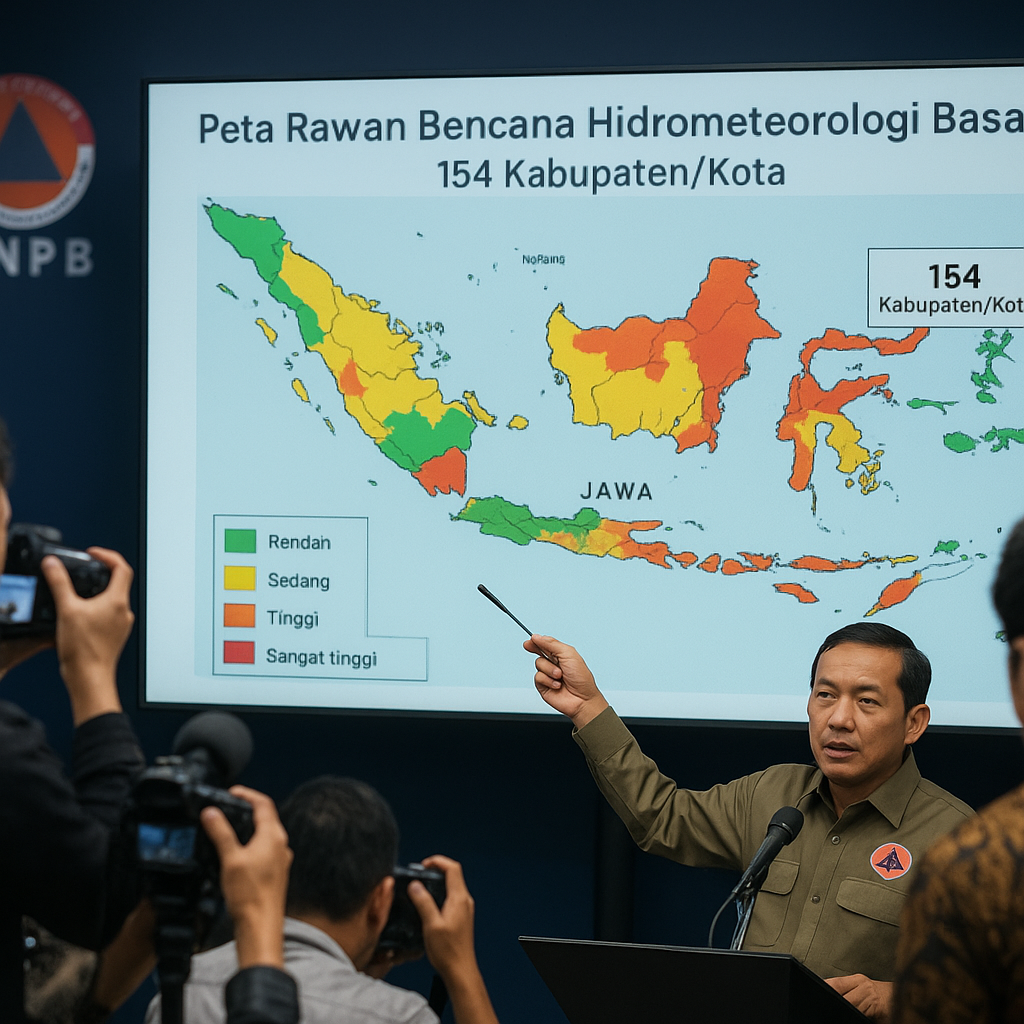 BNPB Rilis Peta Rawan Bencana Hidrometeorologi Basah untuk 154 Kabupaten/Kota di Jawa dan Sumatera