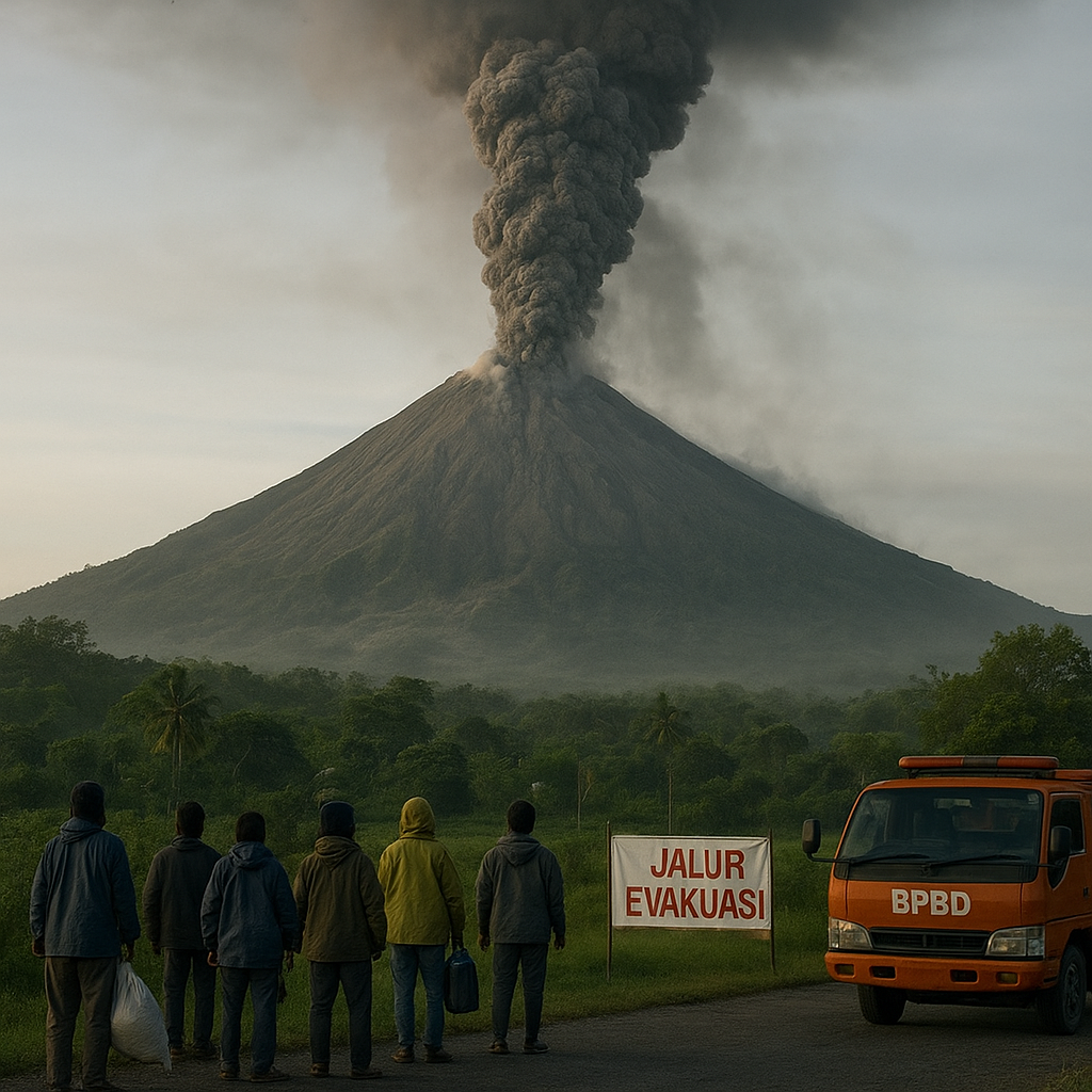 Gunung Lewotobi Laki-laki Erupsi Pagi Ini, Semburkan Abu Vulkanik 1.600 Meter