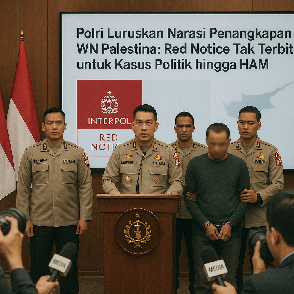 Polri Luruskan Narasi Penangkapan WN Palestina: Red Notice Tak Terbit untuk Kasus Politik hingga HAM