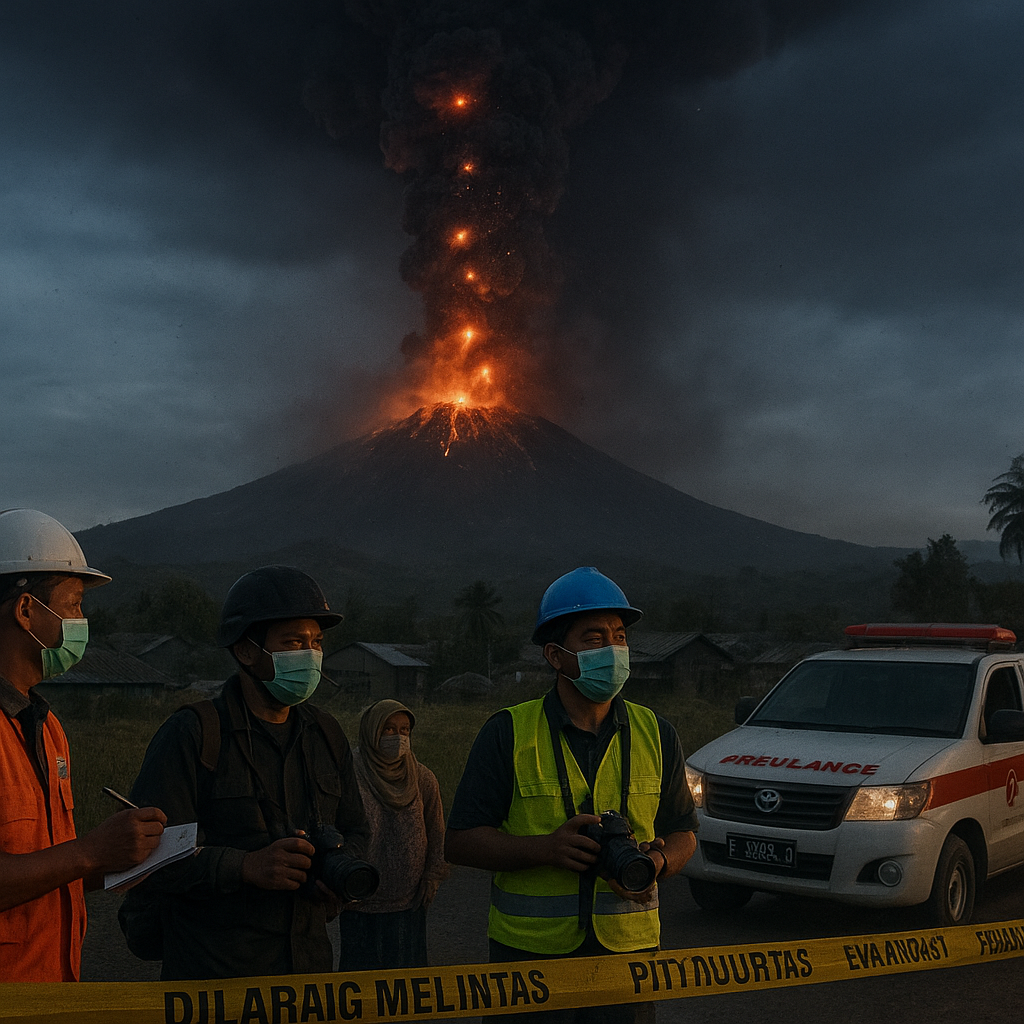 Gunung Lewotobi Erupsi 6 Kali Sejak Selasa Malam, Kolom Abu Capai 1.200 Meter