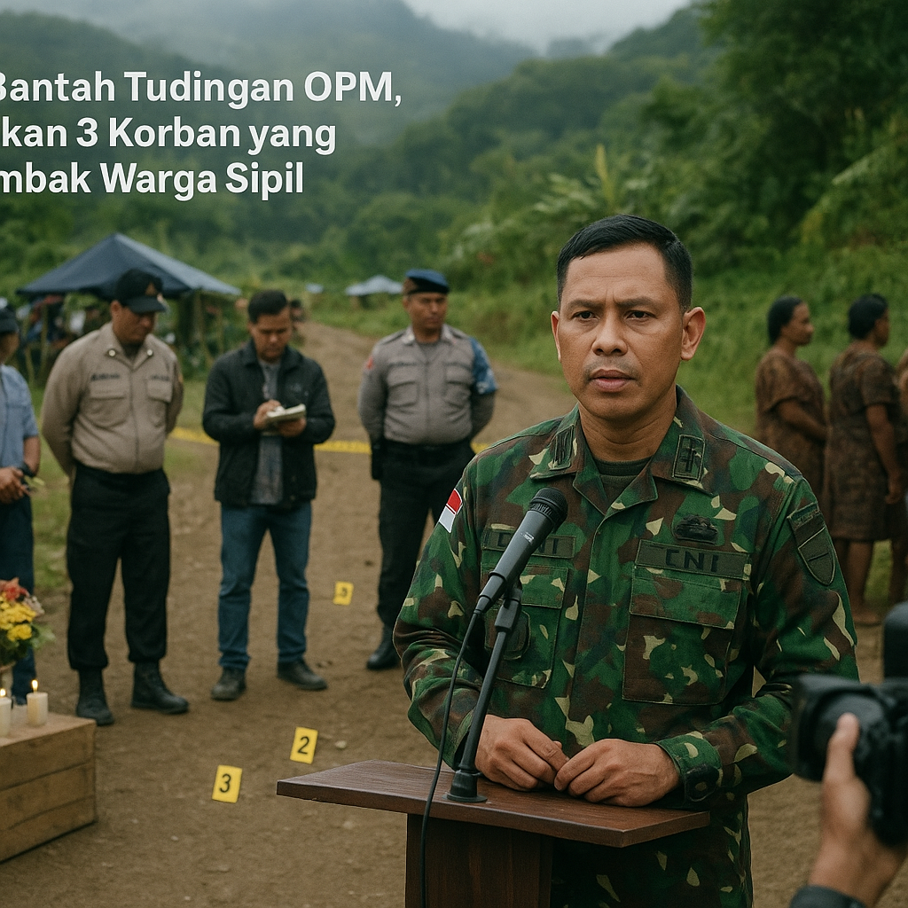 TNI Bantah Tudingan OPM, Pastikan 3 Korban yang Ditembak Warga Sipil