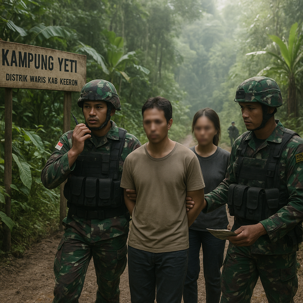 Satgas Pamtas RI-PNG Amankan Dua Warga Negara Asing Penyusup di Perbatasan Keerom