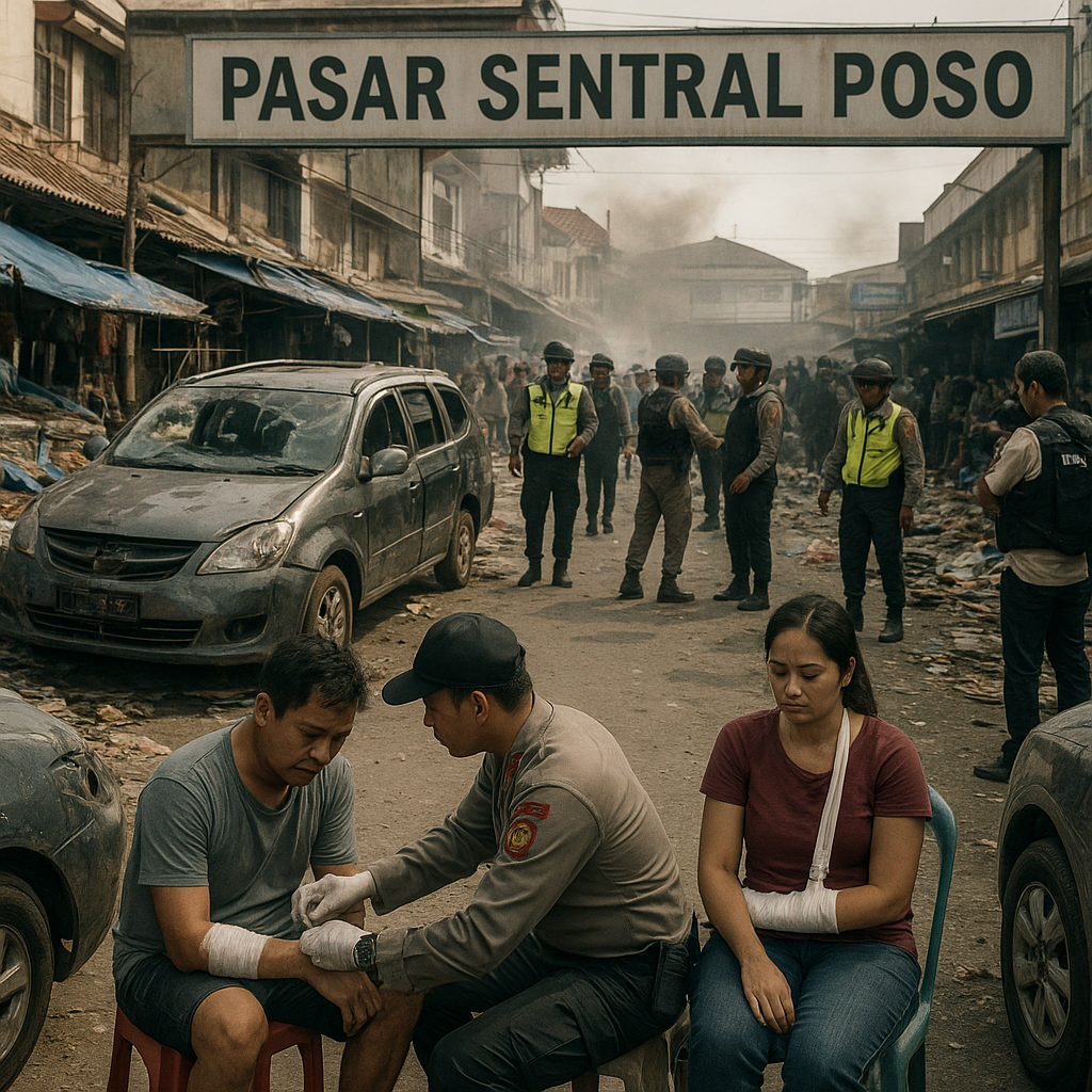 Kronologi Kerusuhan di Pasar Sentral Poso, 2 Orang Luka-luka dan 5 Kendaraan Rusak